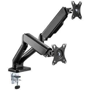 Dual Monitor Arm with Gas Spring – Adjustable Height, Tilt, Swivel & Rotation, Desk Clamp VESA Mount