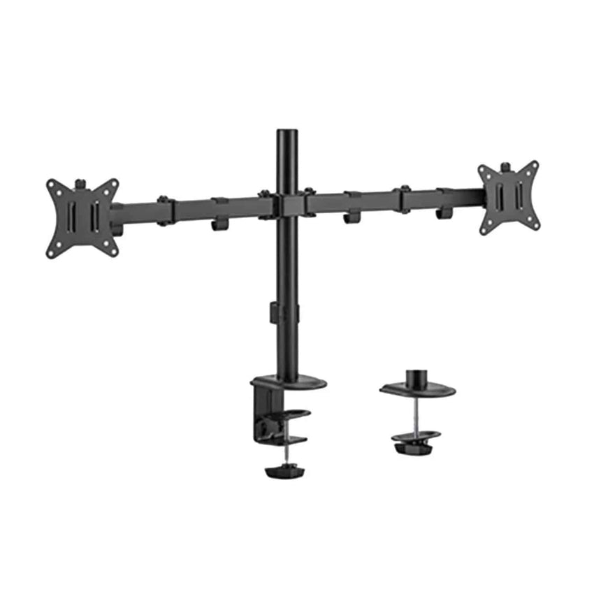 Dual Monitor Arms with Desk Clamp – Adjustable Height, Tilt, Swivel & Rotation