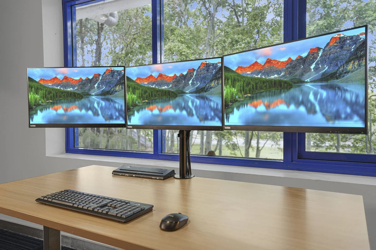 Lenovo ThinkVision T22i-10 21.5” FHD Professional Tri-Monitor Bundle