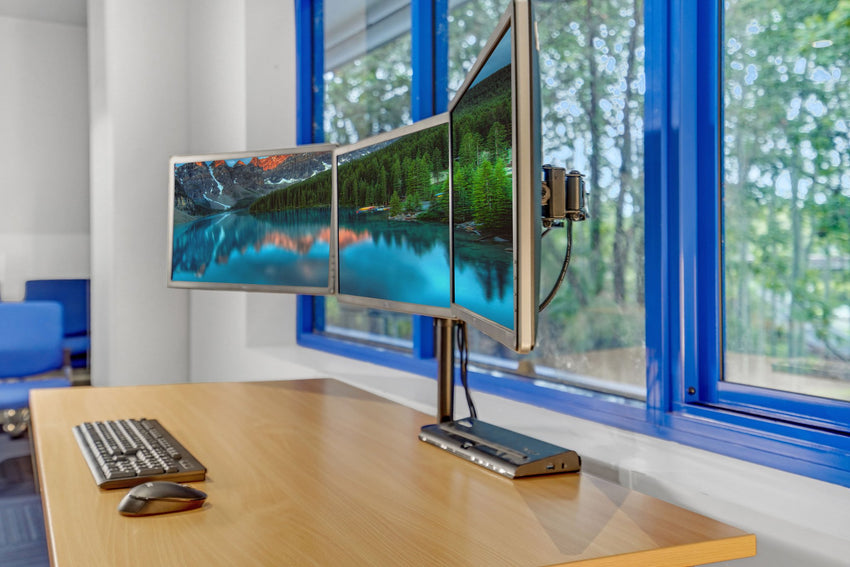 Dell P2414H 24" FHD Tri-Monitor System with Triple Arm & Cables (Refurbished)