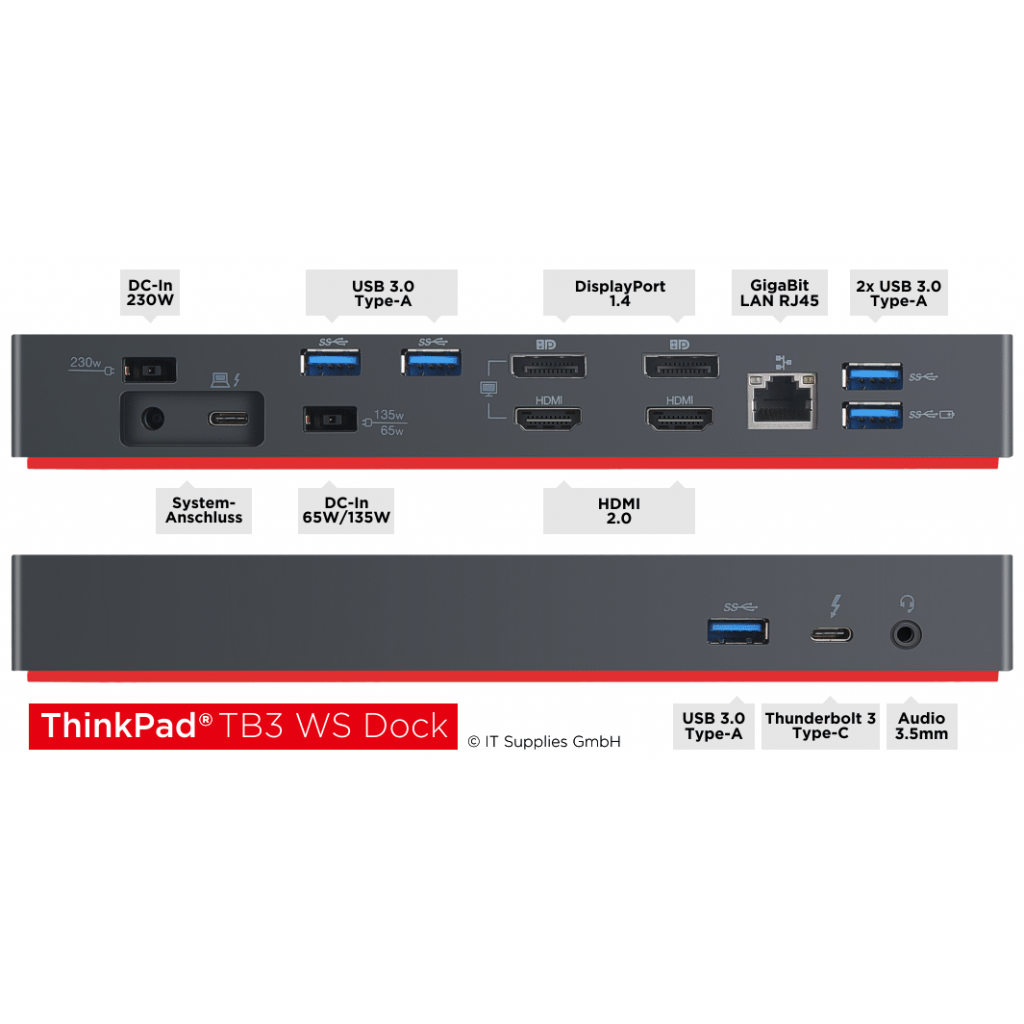 Lenovo ThinkPad Thunderbolt 3 Dock Gen 2 | Triple Monitor Thunderbolt Dock